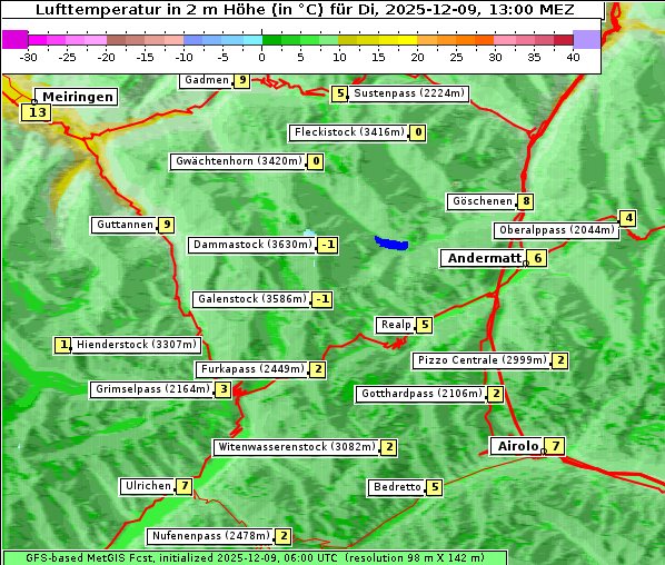 Temperatur, 9. 12. 2025