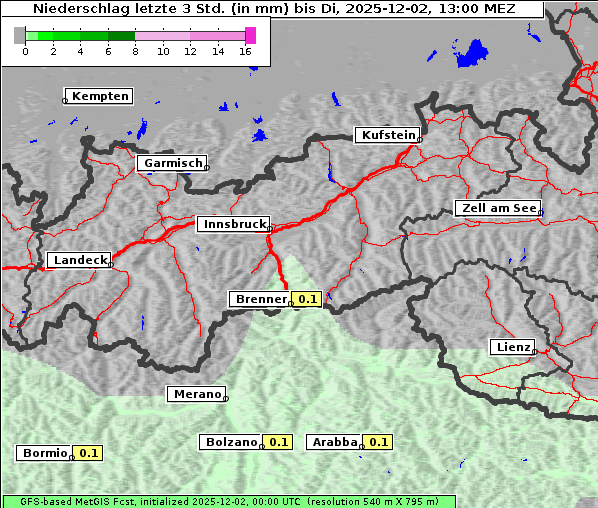 Niederschlag, 2. 12. 2025