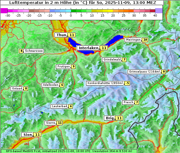 Temperatur, 9. 11. 2025