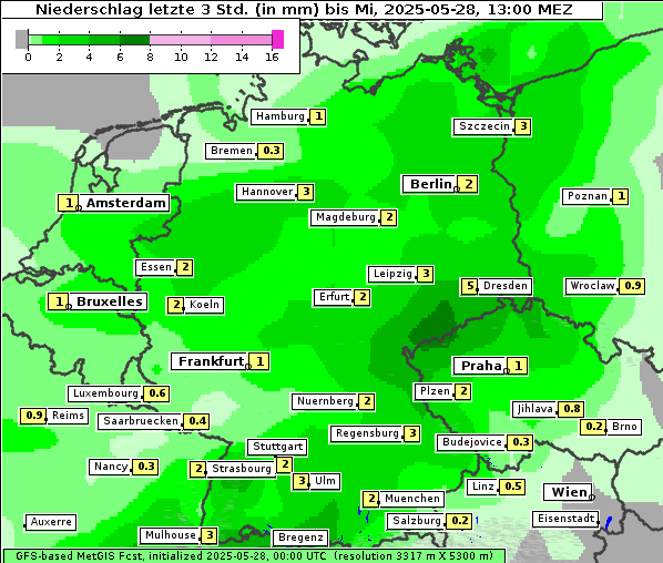 Niederschlag, 28. 5. 2025