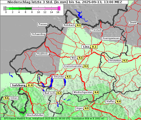 Niederschlag, 13. 9. 2025