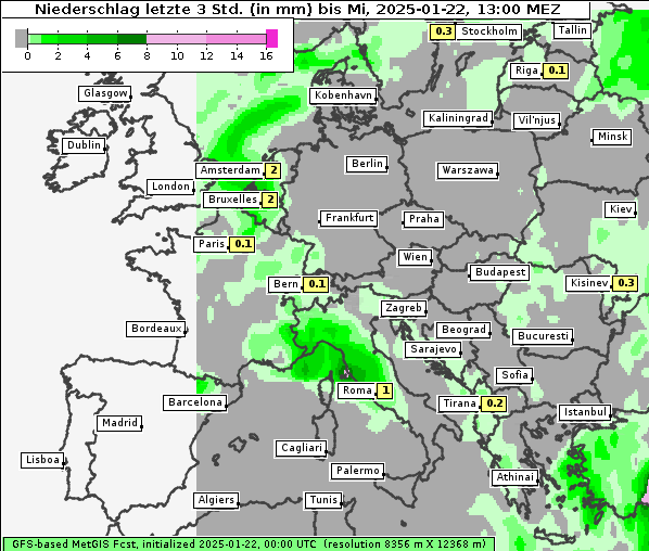 Niederschlag, 22. 1. 2025