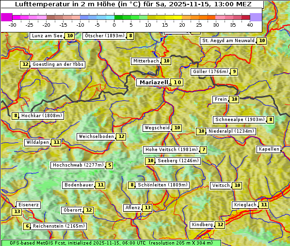 Temperatur, 15. 11. 2025