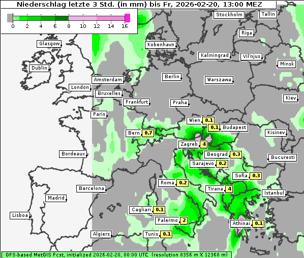 Niederschlag, 20. 2. 2026