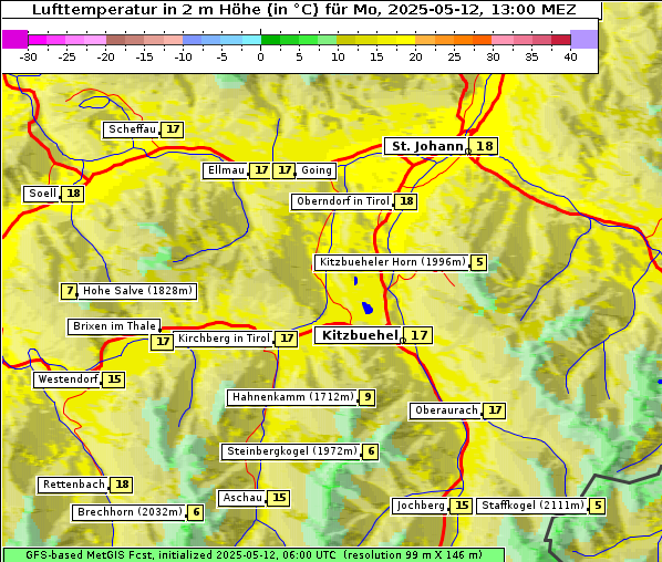 Temperatur, 12. 5. 2025