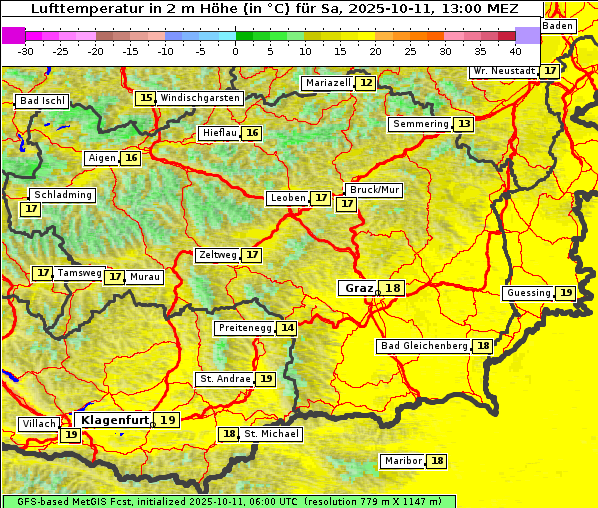 Temperatur, 11. 10. 2025