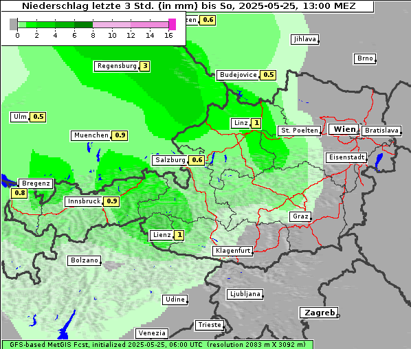 Niederschlag, 25. 5. 2025
