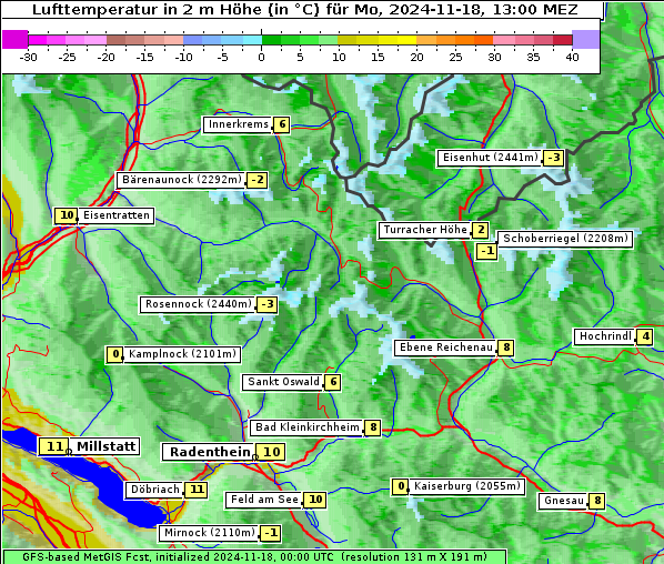 Temperatur, 18. 11. 2024