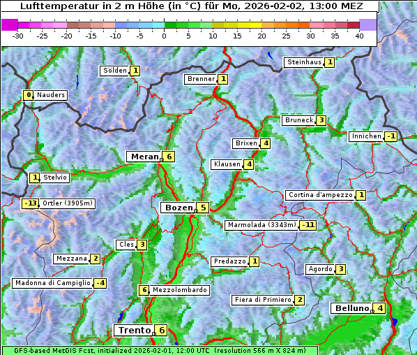Temperatur, 2. 2. 2026