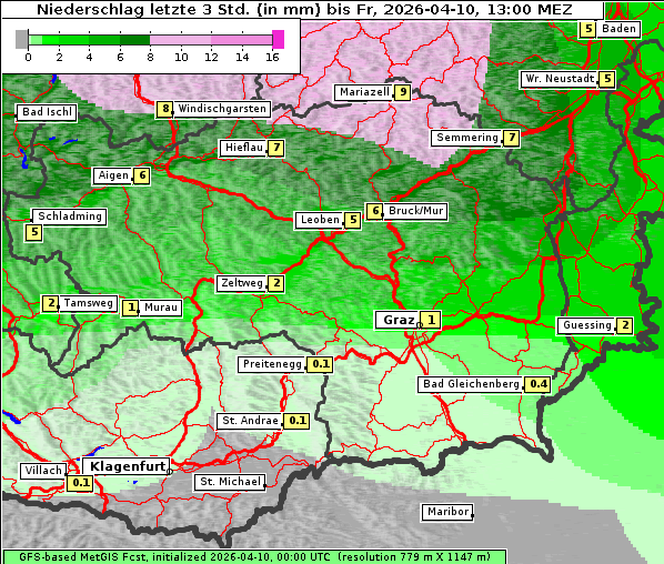 Niederschlag, 10. 4. 2026