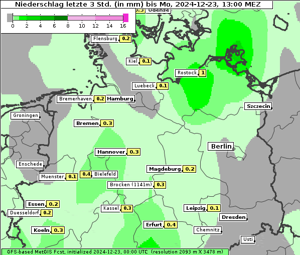 Niederschlag, 23. 12. 2024