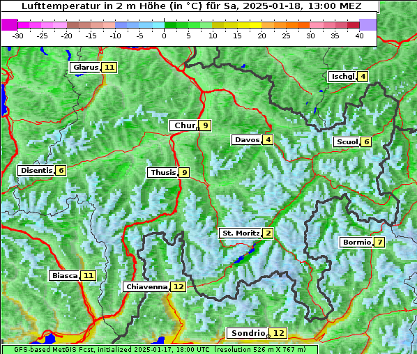 Temperatur, 18. 1. 2025