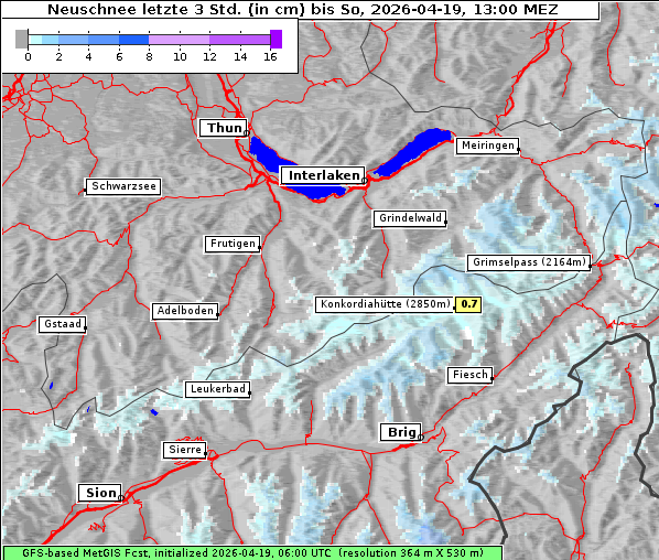 Neuschnee, 19. 4. 2026