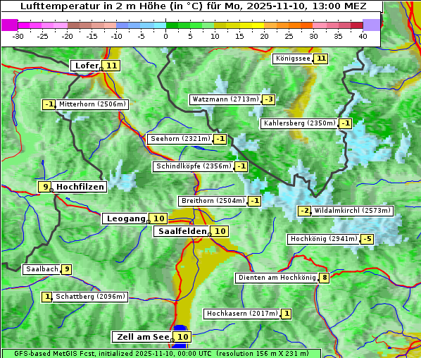 Temperatur, 10. 11. 2025