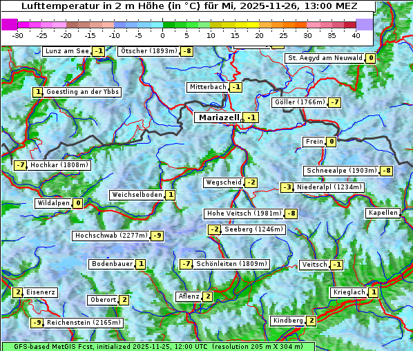Temperatur, 26. 11. 2025
