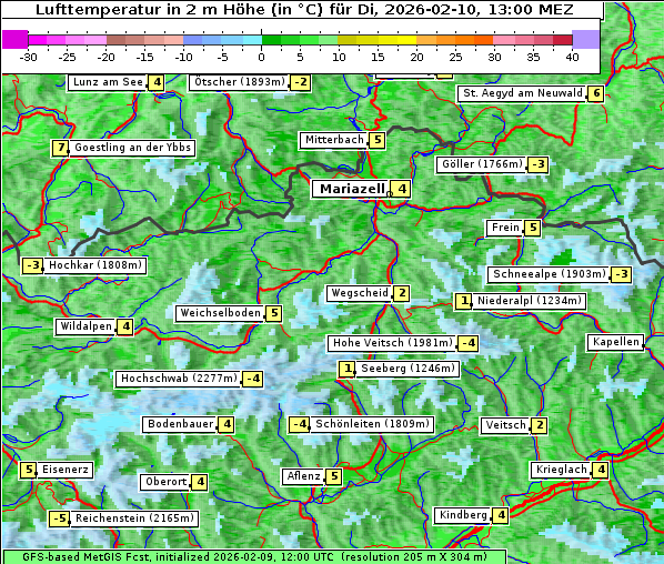 Temperatur, 10. 2. 2026