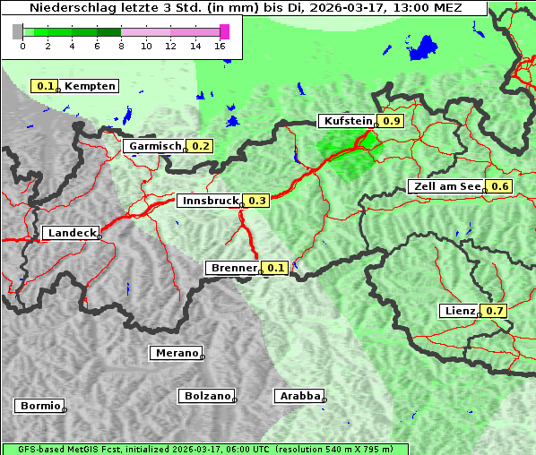 Niederschlag, 17. 3. 2026