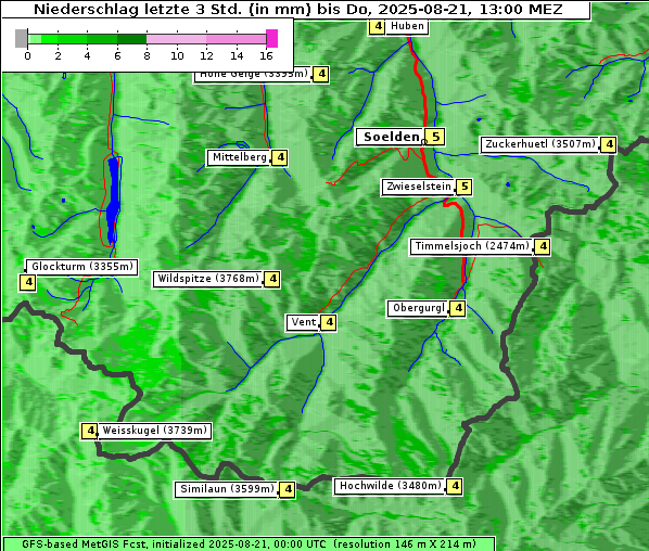 Niederschlag, 21. 8. 2025