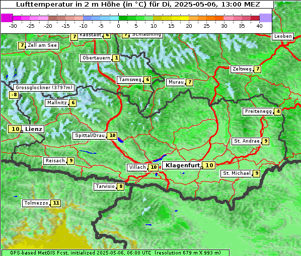 Temperatur, 6. 5. 2025