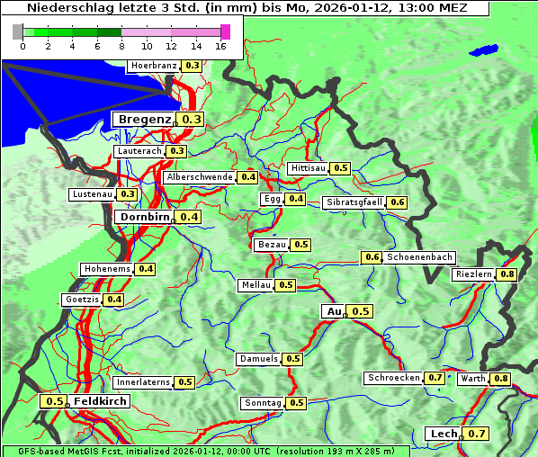Niederschlag, 12. 1. 2026