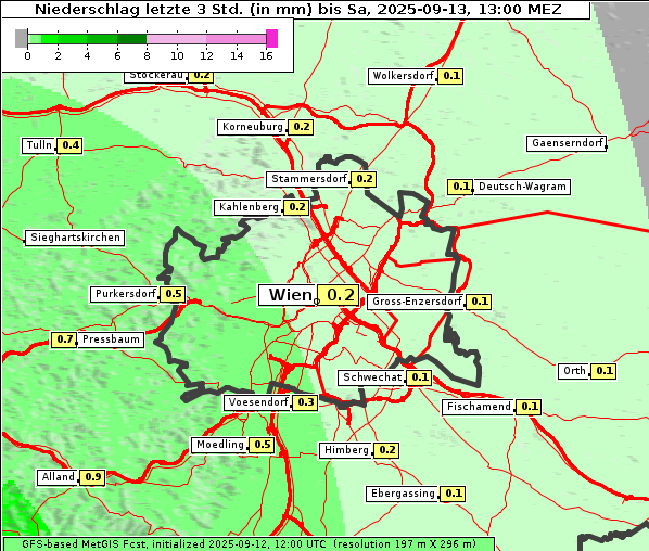 Niederschlag, 13. 9. 2025