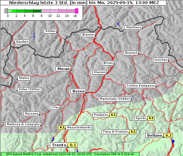 Niederschlag, 15. 9. 2025