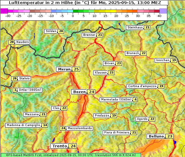 Temperatur, 15. 9. 2025