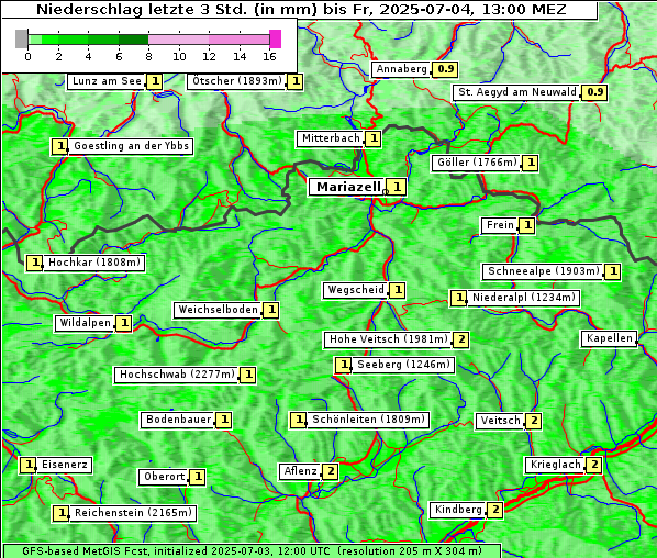 Niederschlag, 4. 7. 2025