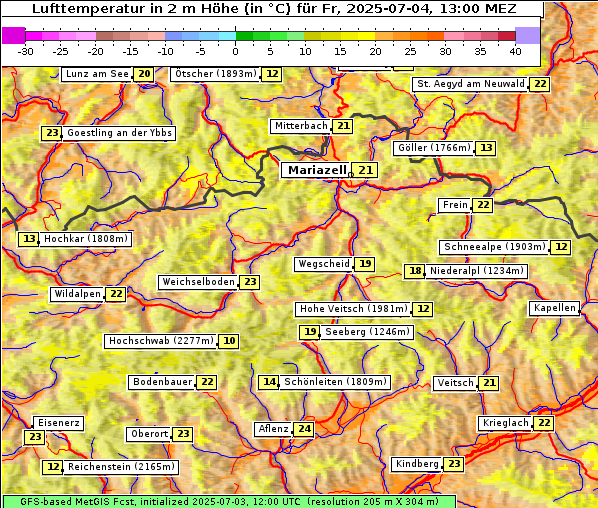Temperatur, 4. 7. 2025