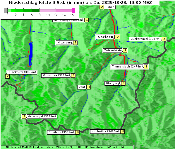 Niederschlag, 23. 10. 2025