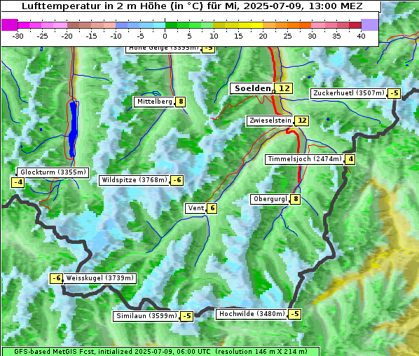 Temperatur, 9. 7. 2025