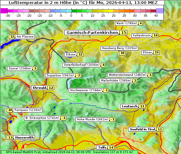 Temperatur, 13. 4. 2026