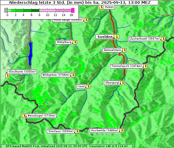 Niederschlag, 13. 9. 2025
