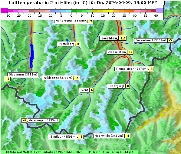 Temperatur, 9. 4. 2026