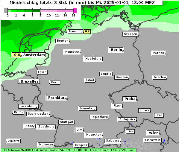 Niederschlag, 1. 1. 2025