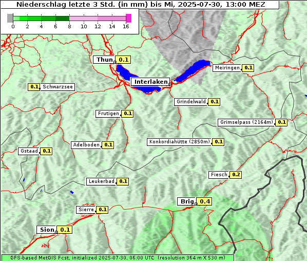 Niederschlag, 30. 7. 2025