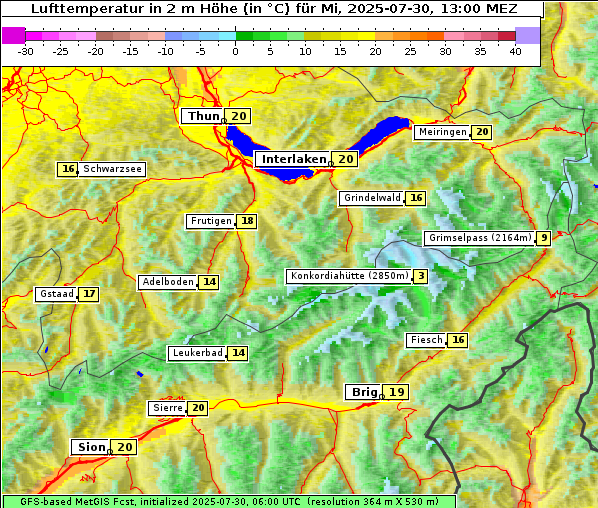 Temperatur, 30. 7. 2025
