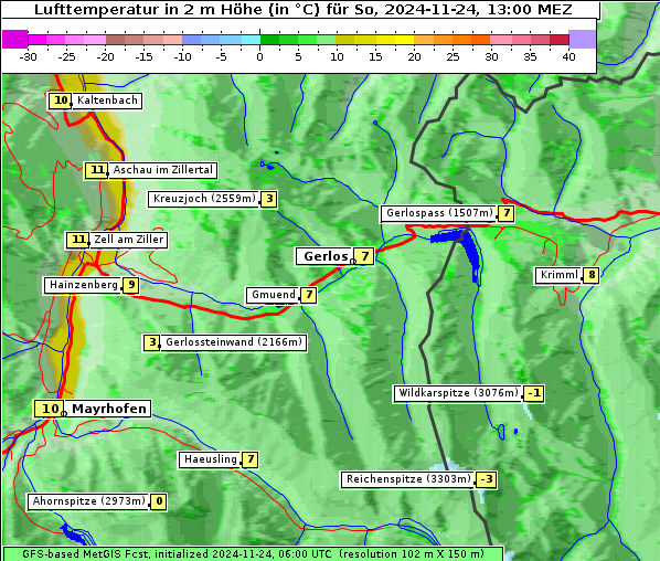 Temperatur, 24. 11. 2024