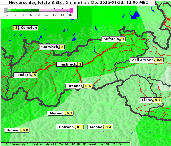 Niederschlag, 23. 1. 2025