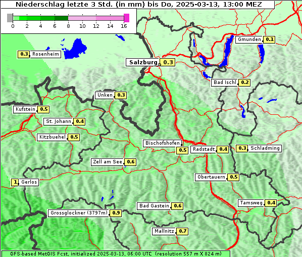 Niederschlag, 13. 3. 2025