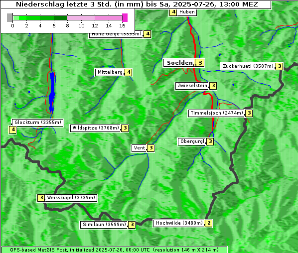 Niederschlag, 26. 7. 2025