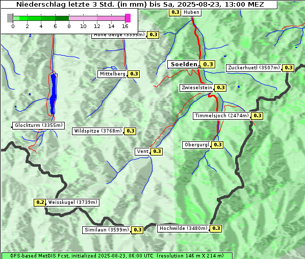 Niederschlag, 23. 8. 2025