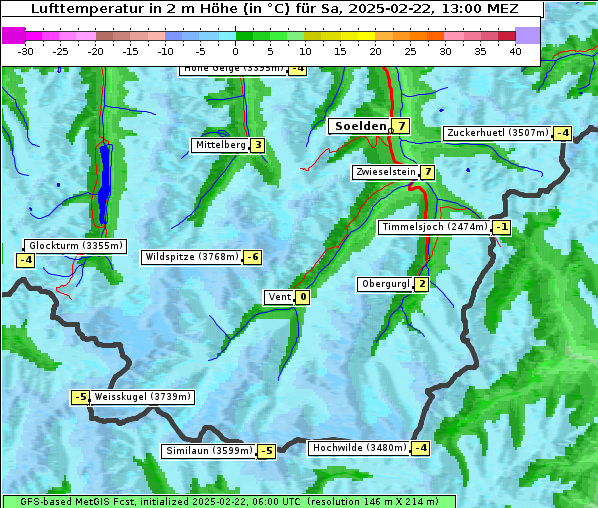 Temperatur, 22. 2. 2025