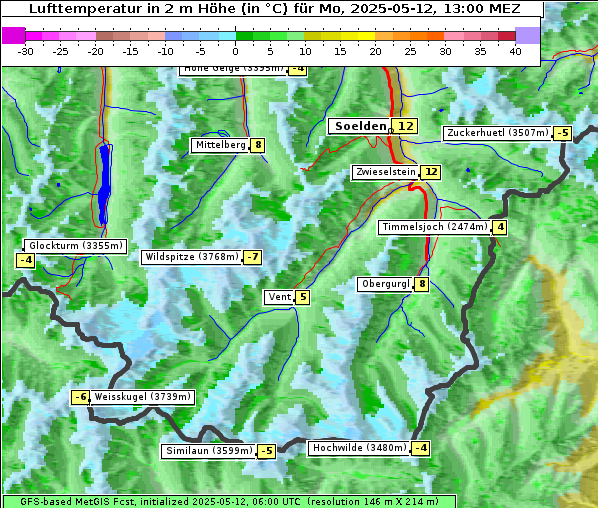 Temperatur, 12. 5. 2025