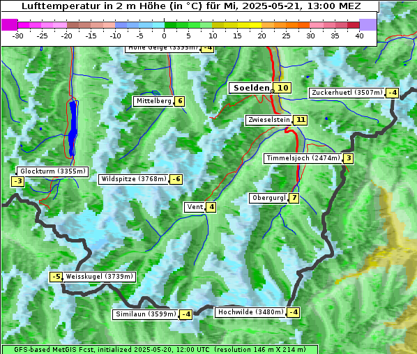 Temperatur, 21. 5. 2025