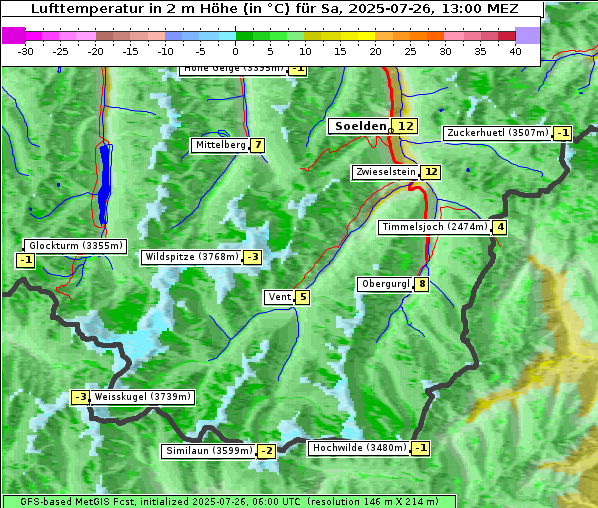 Temperatur, 26. 7. 2025