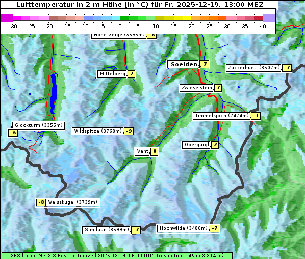 Temperatur, 19. 12. 2025