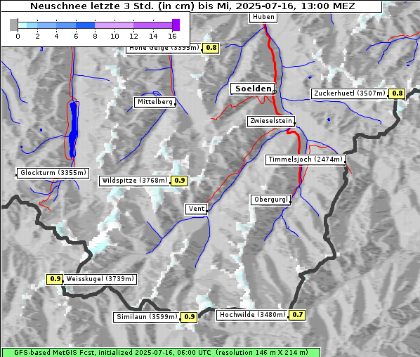 Neuschnee, 16. 7. 2025