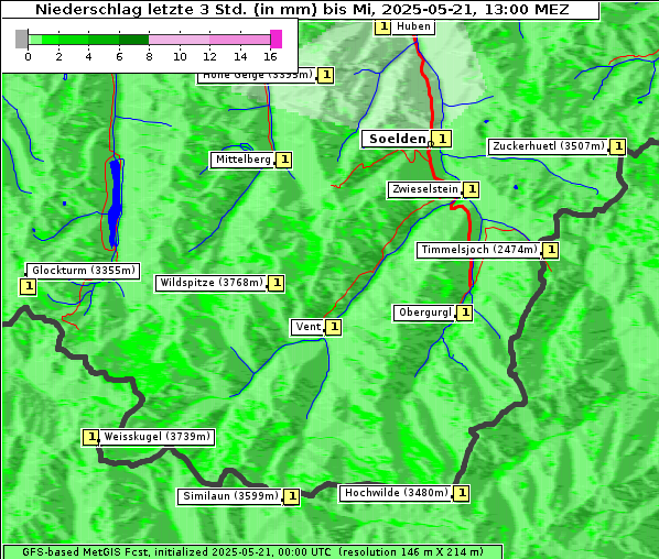 Niederschlag, 21. 5. 2025