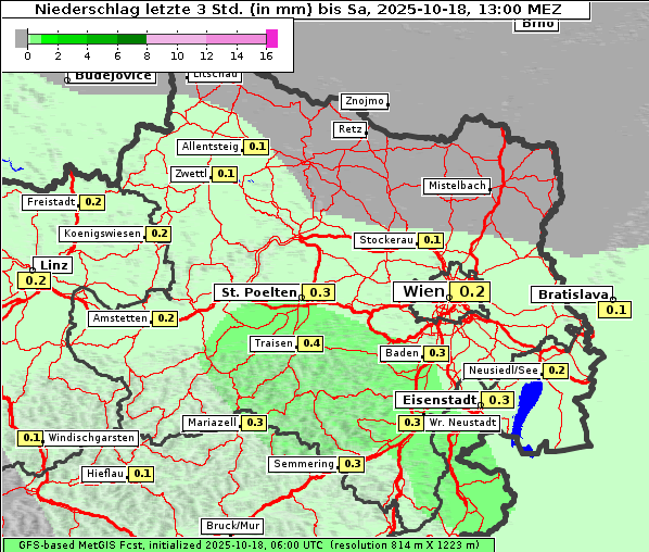 Niederschlag, 18. 10. 2025